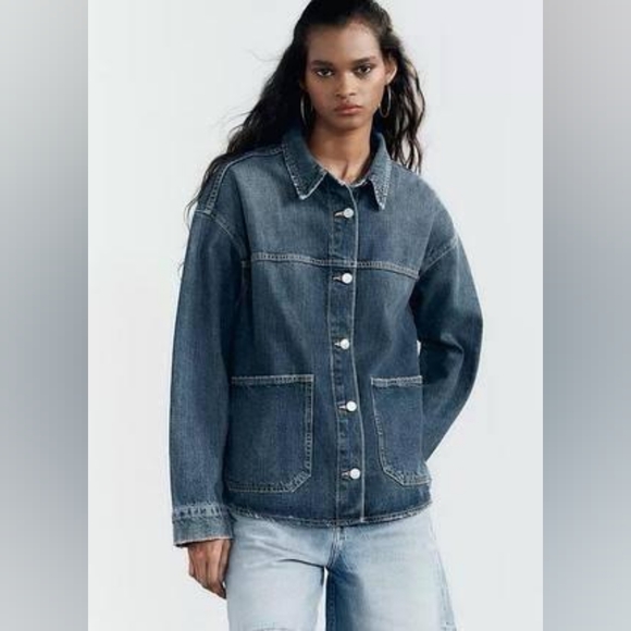 ZARA Denim Button-Up Women's Jacket - Picture 1 of 3